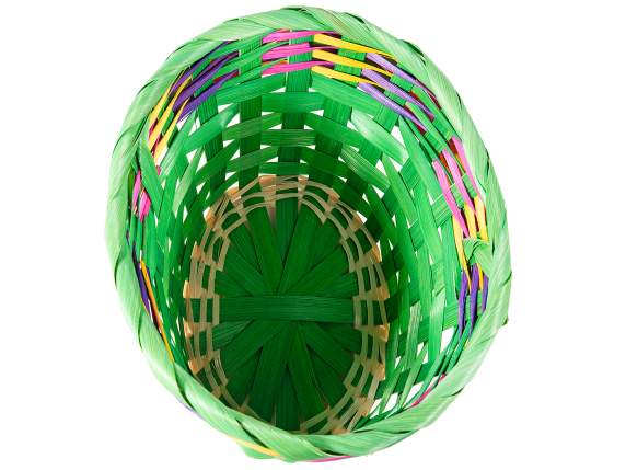 Coș oval din bambus colorat