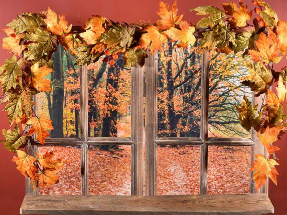 Guirlande de feuilles dautomne et de baies artificielles