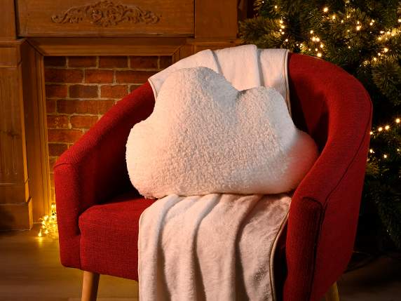 Oreiller nuage blanc avec couverture polaire douce