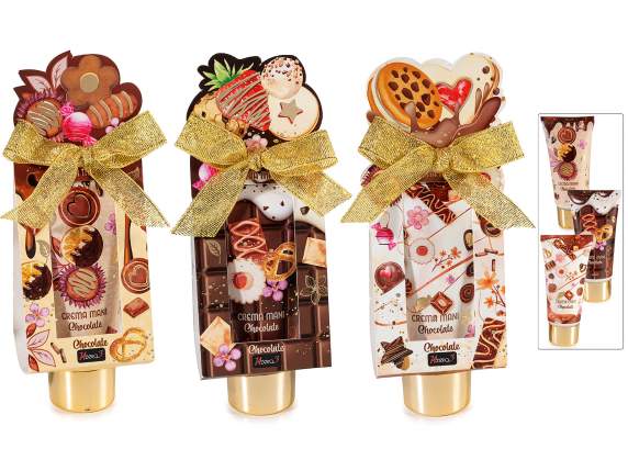 Set de regalo con crema de manos con estampado de chocolate