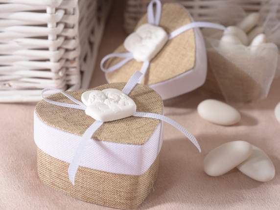 Set cutie inimă cu 12 cutii și cretă de botez