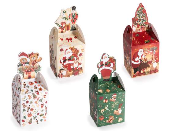 Cutie de hârtie cu decorațiune de Crăciun care se închide