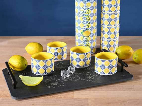 Set cadou 4 pahare de portelan 100 ml limoncello