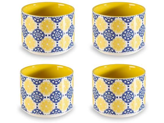 Set cadou 4 pahare de portelan 100 ml limoncello