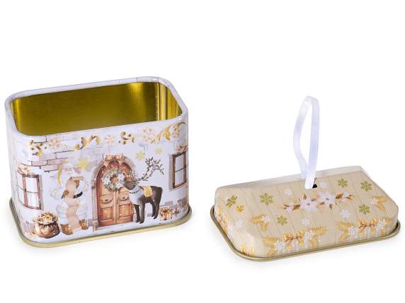 Cutie metalică pentru mâncare de Crăciun, agățată