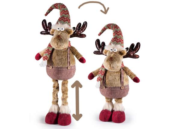 Ren din blana artificiala cu earfa din tricot i picioare