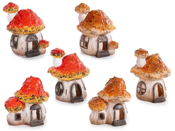 Champignon maison en résine colorée à poser sur une table