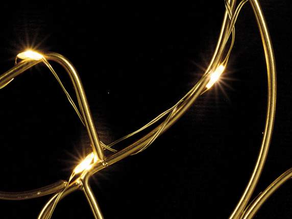 Père Noël en métal avec emballage et lumières LED