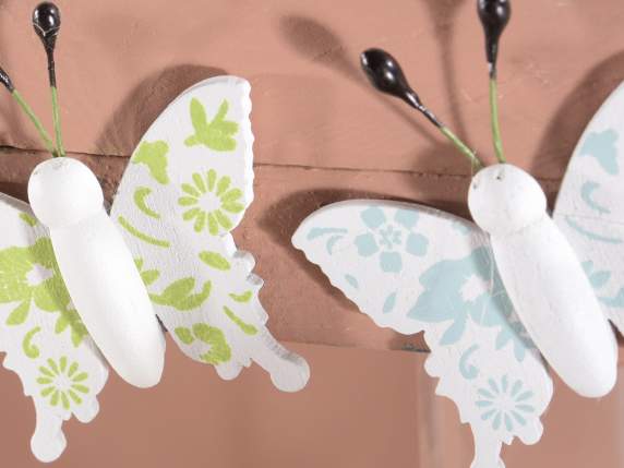 Présentoir 16 papillons en bois colorés avec autocollant