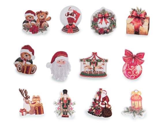 Présentoir 288 décorations de Noël en bois avec adhésif