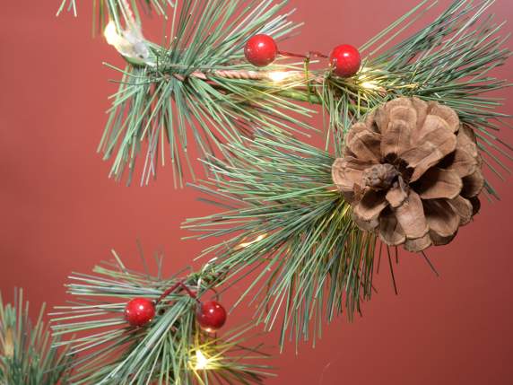 Décoration de Noël en métal sur socle en bois avec lumières