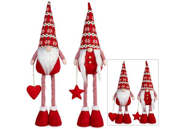 Père Noël et Mère Noël en tissu avec jambes extensibles