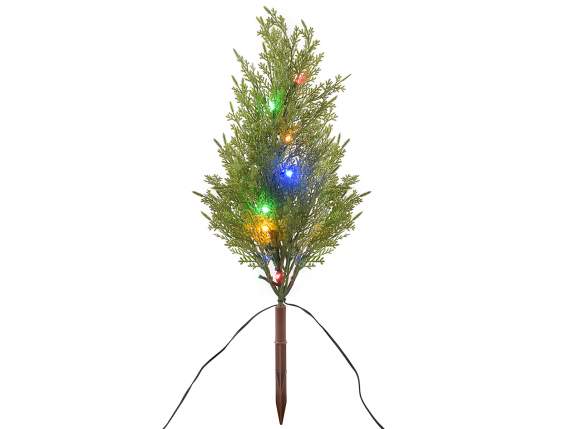 Décoration 5 arbres avec lumières LED colorées à enterrer