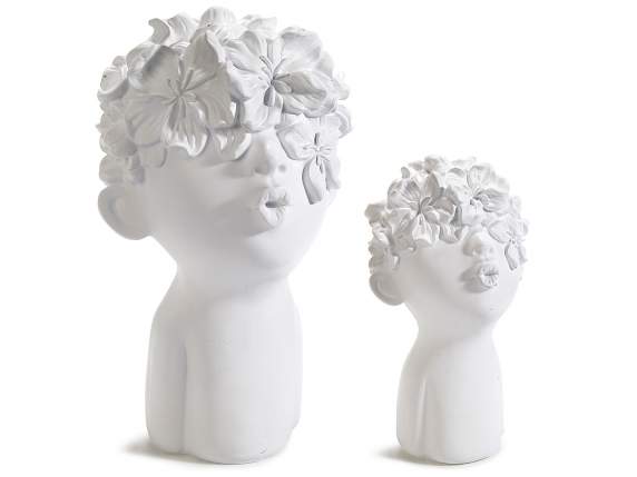 Lot de 2 décorations en résine dun visage denfant