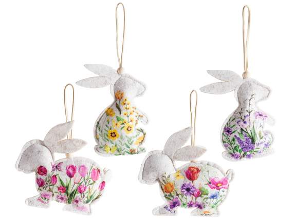 Iepure de pânză suspendat cu imprimeu floral