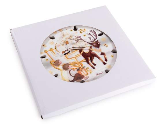 Dessous de plat de Noël en céramique brillante