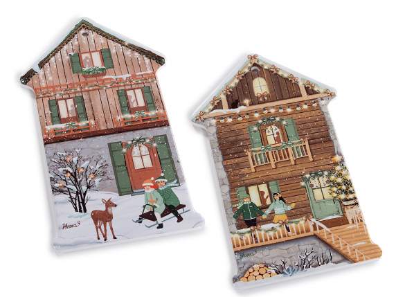 Dessous de plat de Noël en céramique brillante