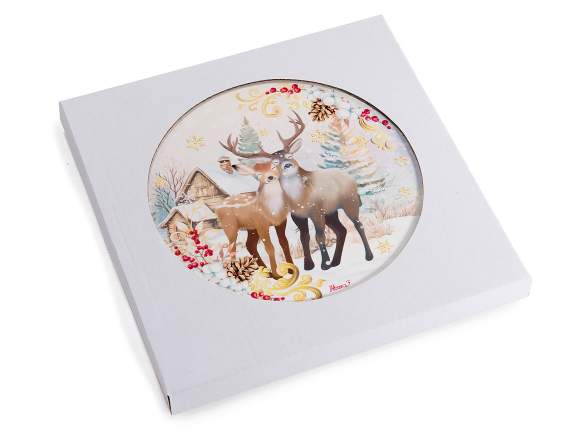 Dessous de plat de Noël en céramique brillante