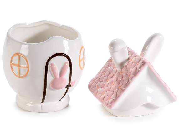 Recipient din ceramica pentru dulciuri în forma de casa