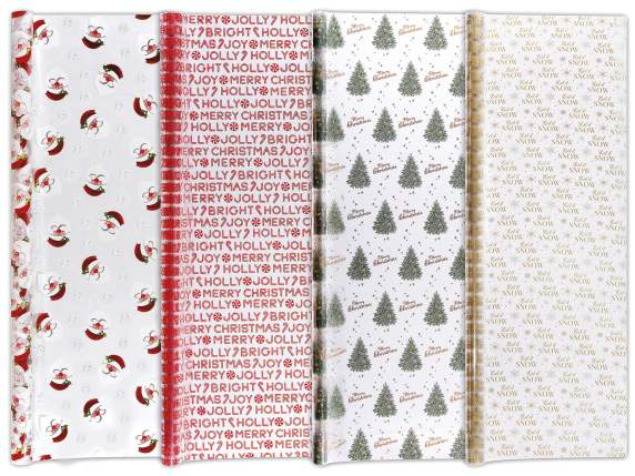 Paquet de 80 feuilles de Noël en cellophane BOPP transparent
