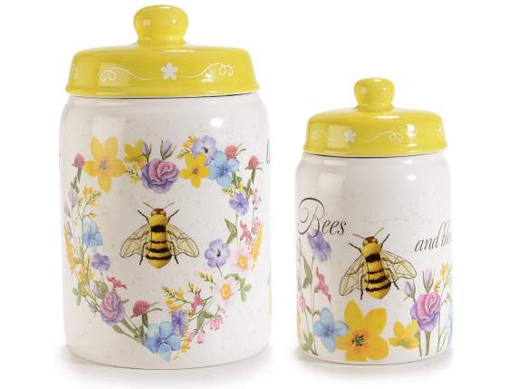 Set 2 borcane din ceramica alimentara cu capac