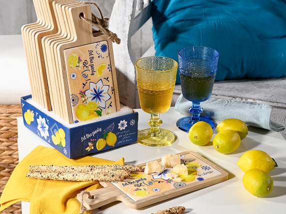 Masa de taiat din lemn i ceramica cu decor de citrice