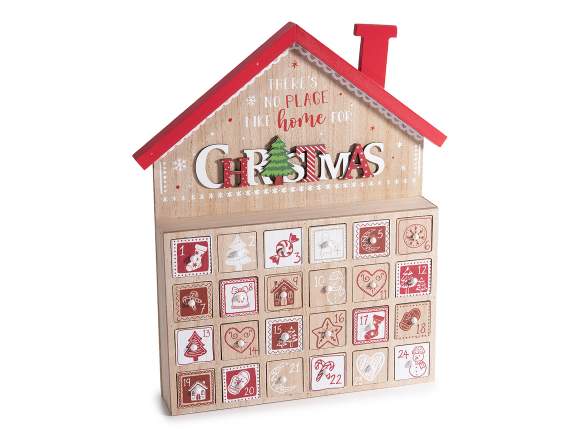 Calendar Advent Casa din lemn pentru agaat sau sprijinit