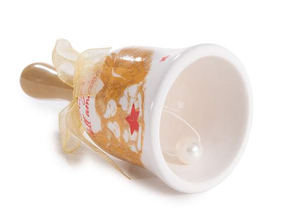 Clopot ceramic cu înger, scris și fundă
