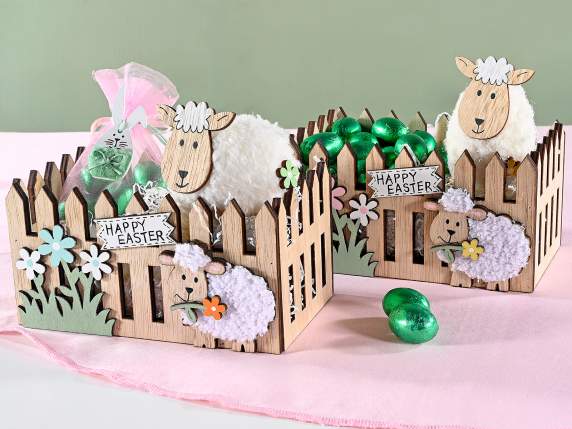 Cutie de gard din lemn cu lână de oaie