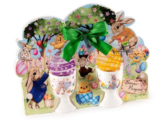 Pachet cadou 2 pahare din portelan decoratiuni pascale