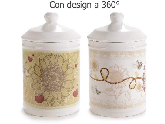 Borcan din ceramica decorat pentru casa cu gaini