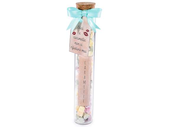 Tub testare din sticla alimentara de 100ml cu dop de pluta