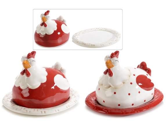 Farfurie din ceramica cu capac pentru pui