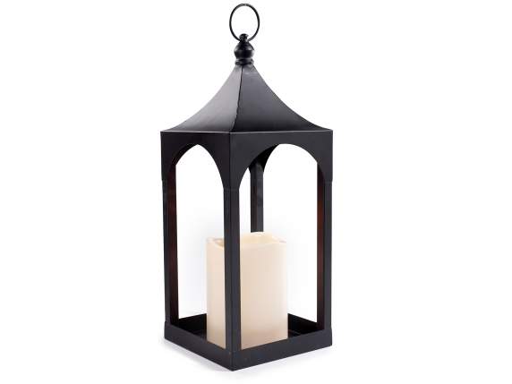 Lantern metalic cu lumanare electronica cu flacara LED