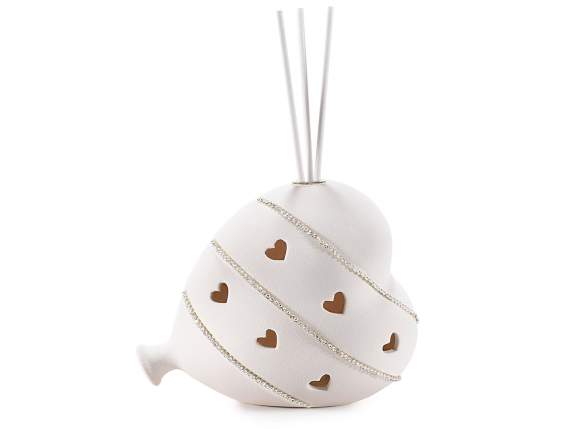 Balon inimă de porțelan cu lumini și baton parfumat