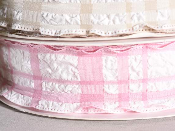 Panglica din material textil de 25 mm efect ondulat
