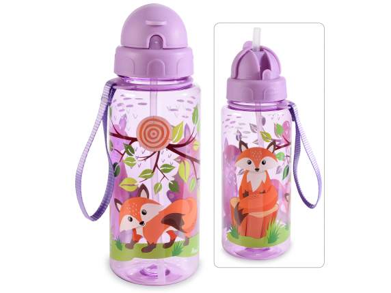 Sticla Tritan de 500 ml cu paie incorporata