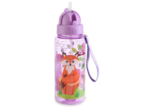 Sticla Tritan de 500 ml cu paie incorporata
