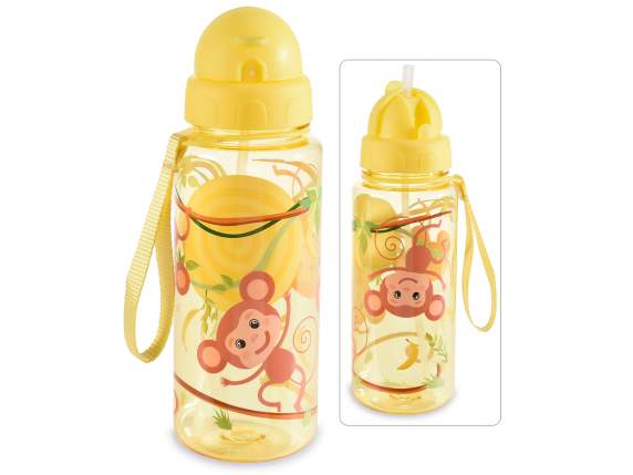 Sticla Tritan de 500 ml cu paie incorporata
