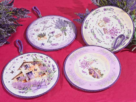 Triver din ceramică cu bază de plută cu imprimeu lavandă