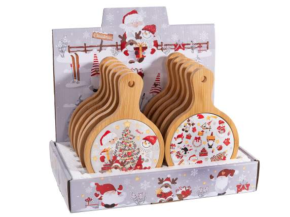 Masca de taiat trivet de Craciun din lemn si ceramica