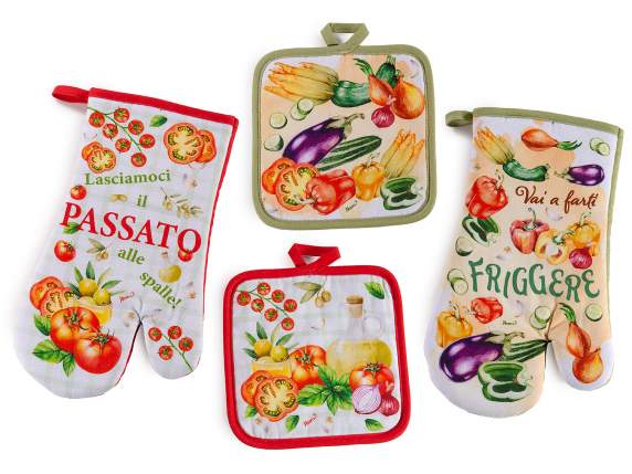 Set manui de bucatarie i suport pentru oale
