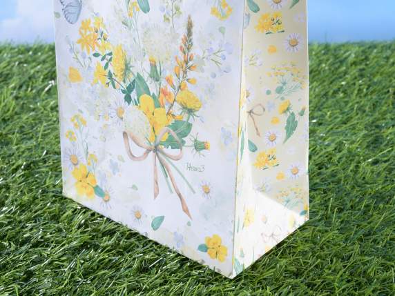 Petit sac-enveloppe en papier avec imprimé Erbe-Camomilla
