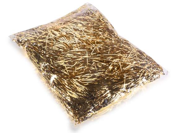 Pachet de 1 kg de filamente decorative din PET auriu metalic