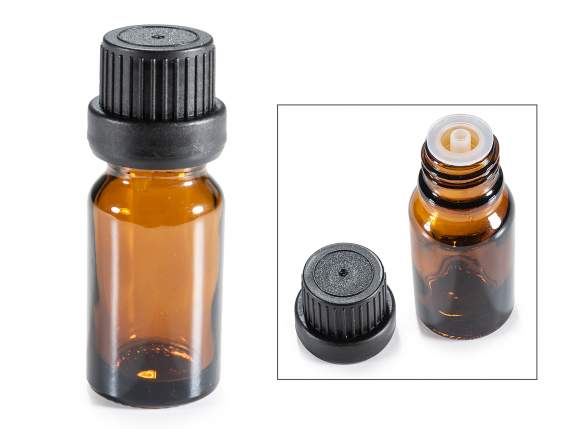 Flacon en verre de 10 ml avec bouchon compte-gouttes et capu