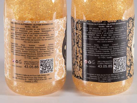 Gel de du parfumat cu sclipici, 190 ml, într-o sticla
