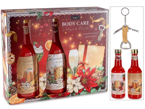 Set cadou cu 2 geluri de du 260 ml i desfacator de sticle