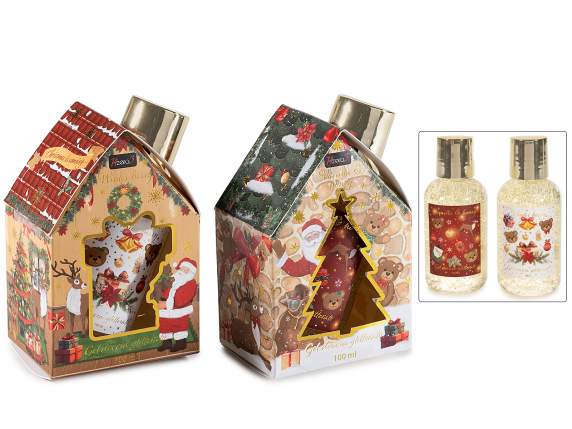 Set cadou de Crăciun cu gel de duș cu sclipici de 100 ml