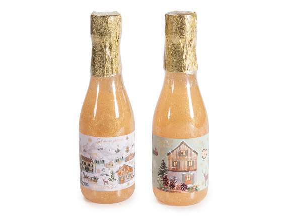 Gel de duș parfumat cu sclipici 190 ml în sticlă de șampanie