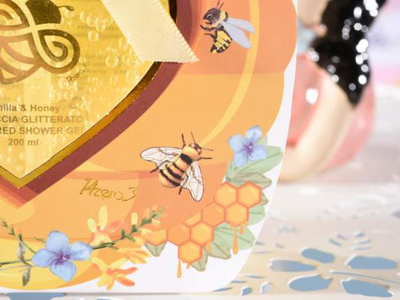 Présentoir de 12 gels douche de 200 ml avec distributeurs en